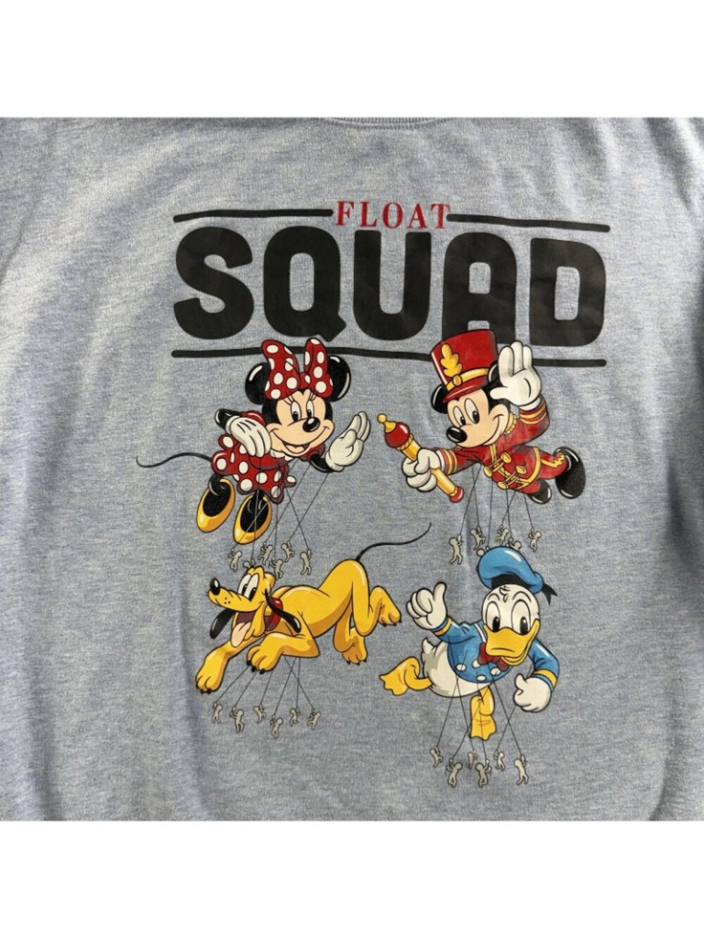 Vintage Disney Sweatshirt Mens Large Blue Float Squad Mickey Minnie Pluto Crew - Picture 4 of 16